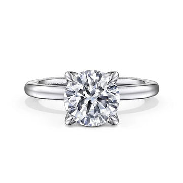 14KW Round Solitaire Diamond Engagement Ring w/ 0.04 ctw